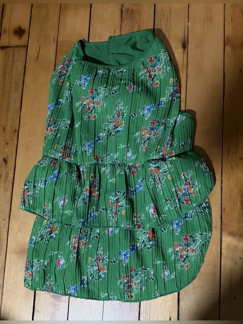 Boots & Barkley Green Floral Pet Dress Cat Dog Size Large